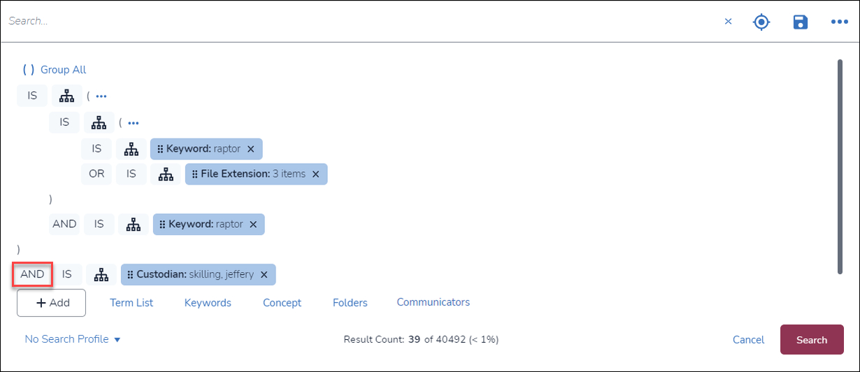 27 - 09 - Format Multi-Filter AND Custodian Advanced Search