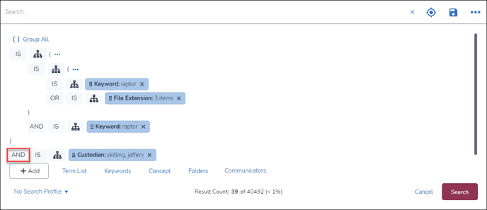 27 - 09 - Format Multi-Filter AND Custodian Advanced Search