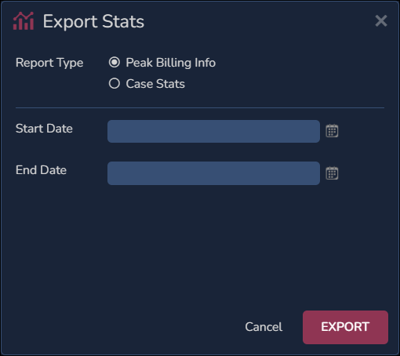 140 - 05 - Export Stats - Peak Billing select