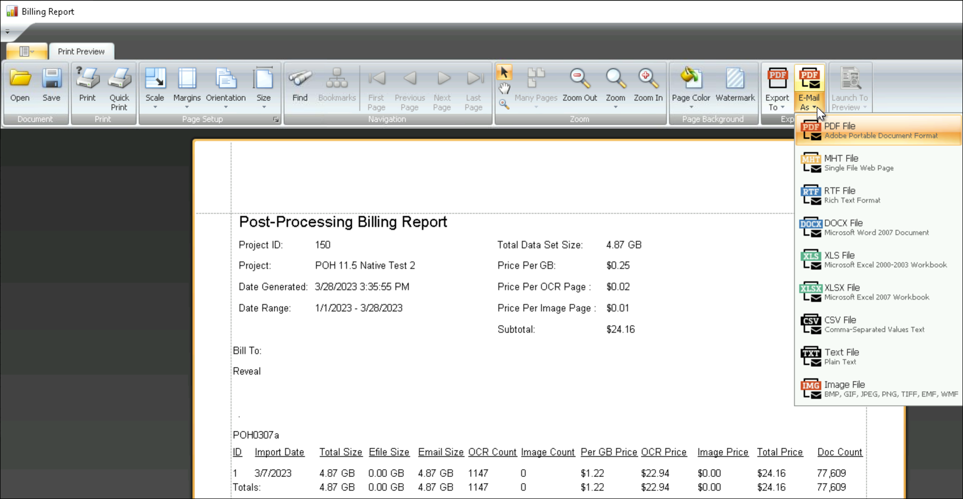 162 - 01 - Post-Processing Billing Report