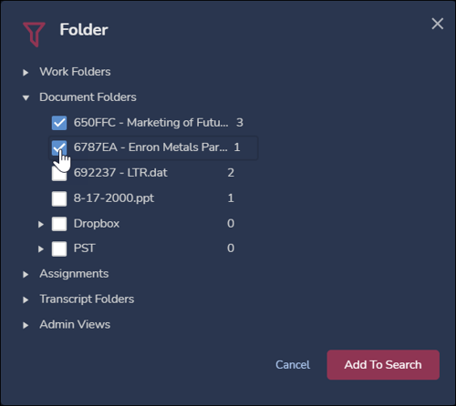 166 - 07 - Document Folder search selection