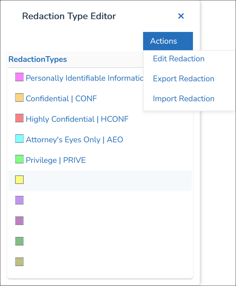 189 - 20 - Exolution Redaction Type Editor actions