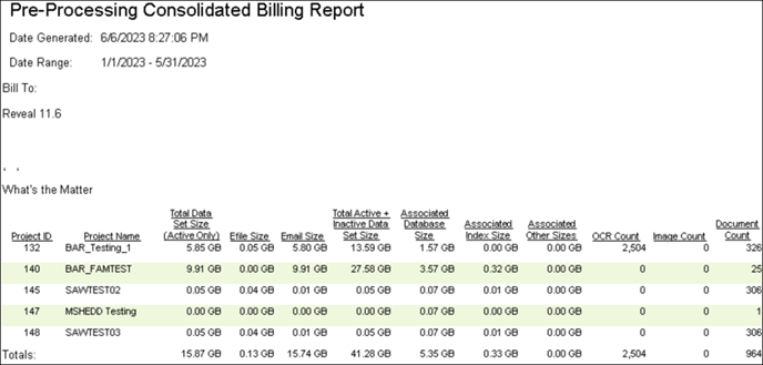 193 - 04 - Sample Consolidated Billing Report
