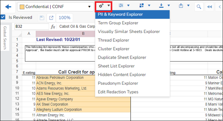 195 - 16 - Select PII and Keyword Explorer