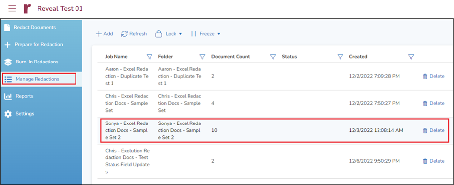 195 - 35 - Add job to Manage Redactions