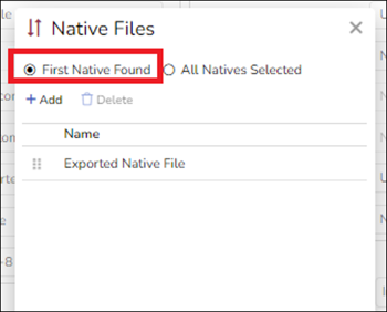 195 - 50 - Production Export - Native Files Selection
