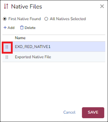 195 - 52 - Production Export - Set Doc type order