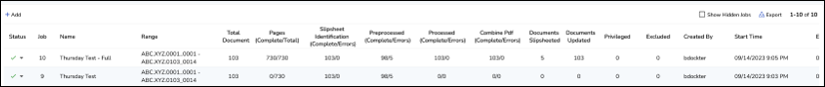 196 - 11 - Numbering Job Report table