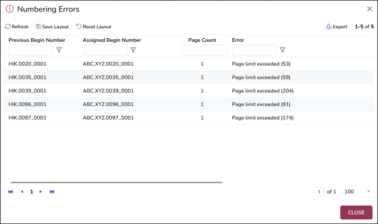 196 - 12 - Numbering Errors Report