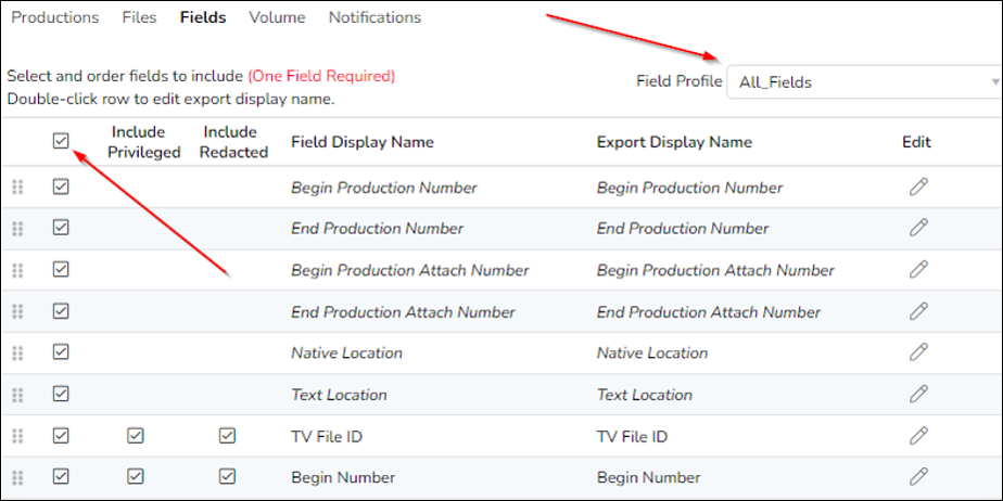 243 - 23 - Production Export Fields