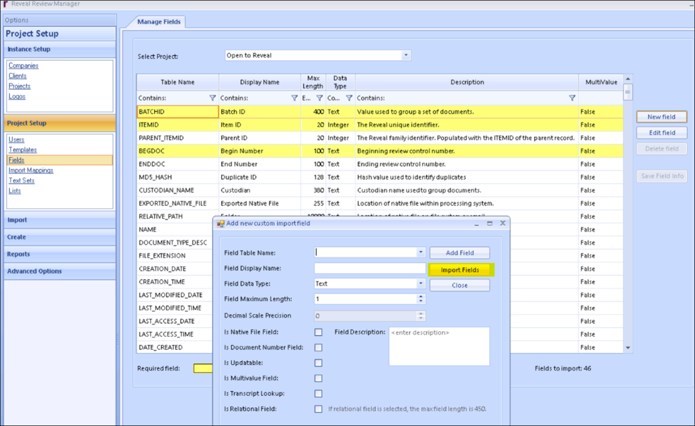 245 - 01 - Import Fields