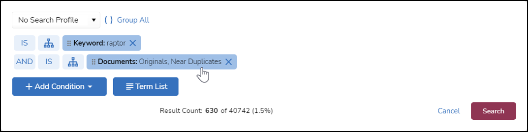25 - 09a - Deduplication type search select pill