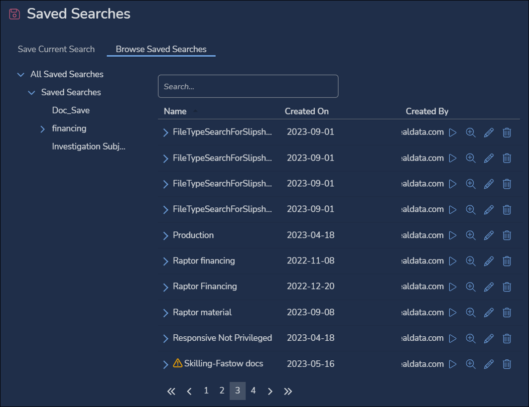 28 - 03a - All Saved Searches list