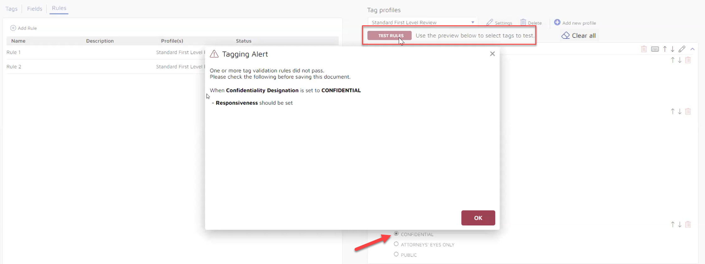 90 - 09 - Tag Rule Test alert