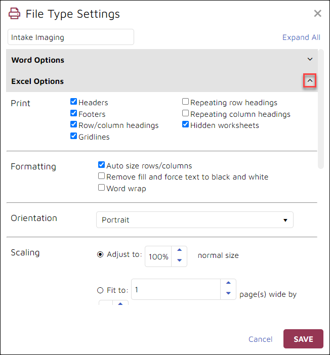 59 - 11 - Doc Image template file type settings - Excel