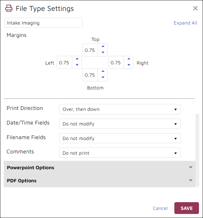 59 - 12 - Doc Image template file type settings - Excel2