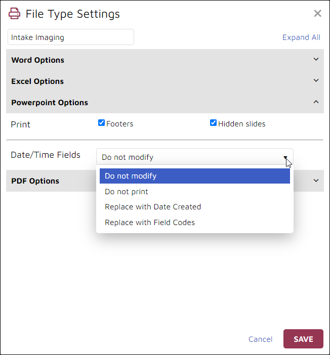 59 - 13 - Doc Image template file type settings - Powerpoint