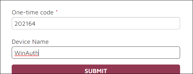 81 - 11 - One-Time WinAuth Code entry
