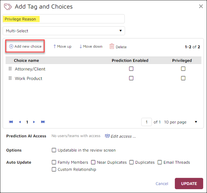 03 - 02 - Project Admin - Add Tag and Choices